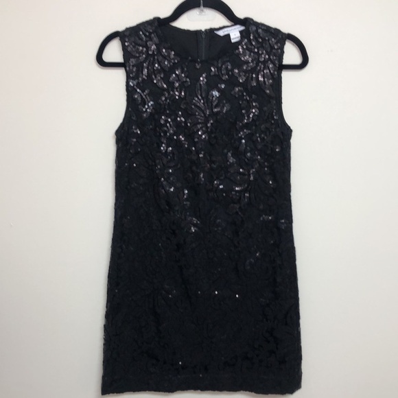 Diane Von Furstenberg Kaleb Embellished Sequin Dress‎ Black Size 2 - Picture 2 of 7